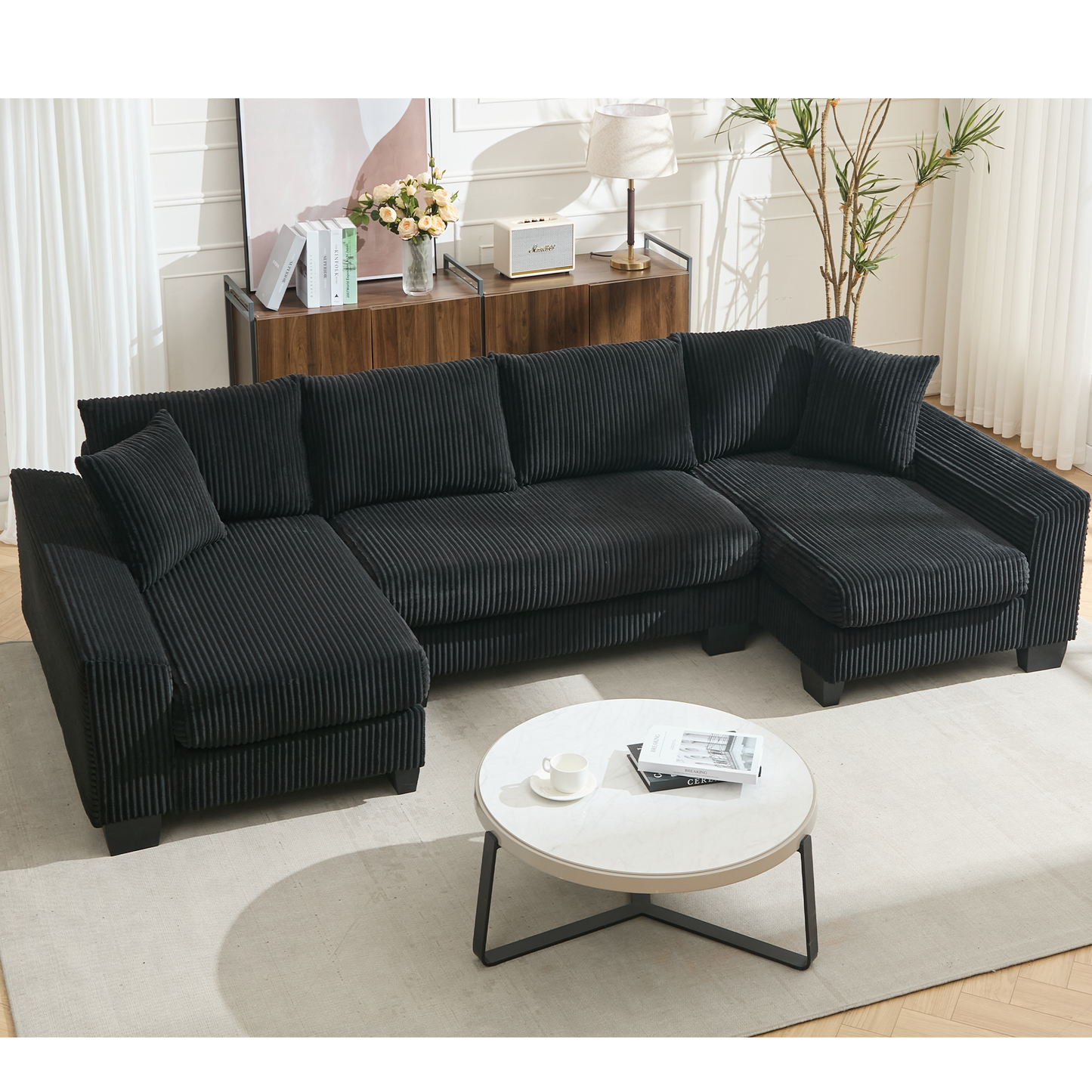 114' Sleeper Sofa,U Shaped Sofa , Pull Out Bed,Convertible Oversize 2