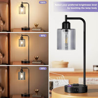 Industrial Touch Bedroom Lamps for Bedrooms Set of 2-3-Way Dimmable - Big J's Showstoppin' Store