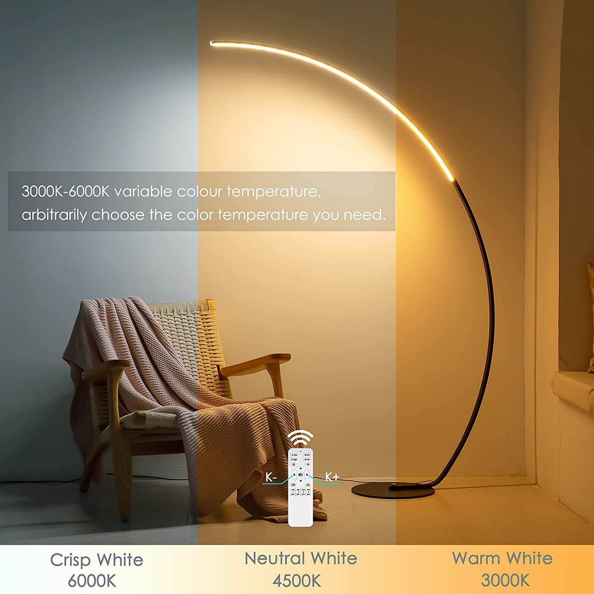 RGBW Modern Curve Floor Lamp | New Version - Big J's Showstoppin' Store