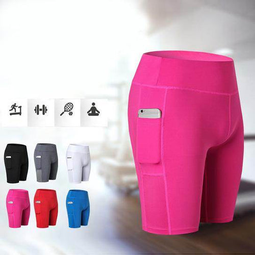 All Seasons Yoga Shorts Stretchable With Phone Pocket - Big J's Showstoppin' Store