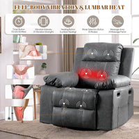Recliner Chair, 360 Degree Swivel Rocking Chair with Massage and Heat, - Big J's Showstoppin' Store