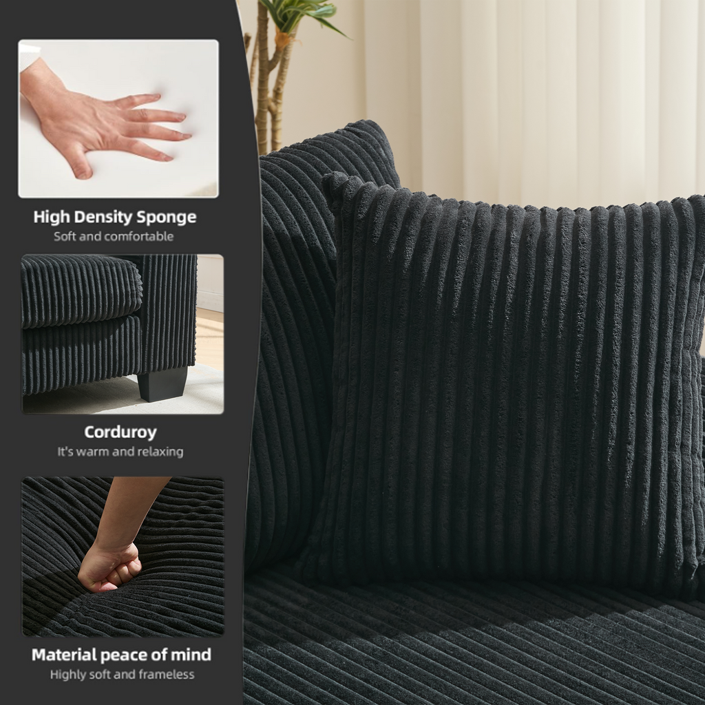 114' Sleeper Sofa,U Shaped Sofa , Pull Out Bed,Convertible Oversize 2