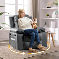 Recliner Chair, 360 Degree Swivel Rocking Chair with Massage and Heat, - Big J's Showstoppin' Store
