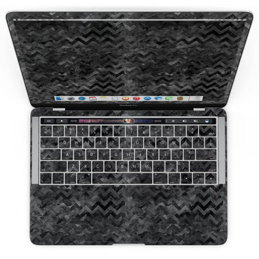 Black Basic Watercolor Chevron Pattern - MacBook Pro with Touch Bar - Big J's Showstoppin' Store