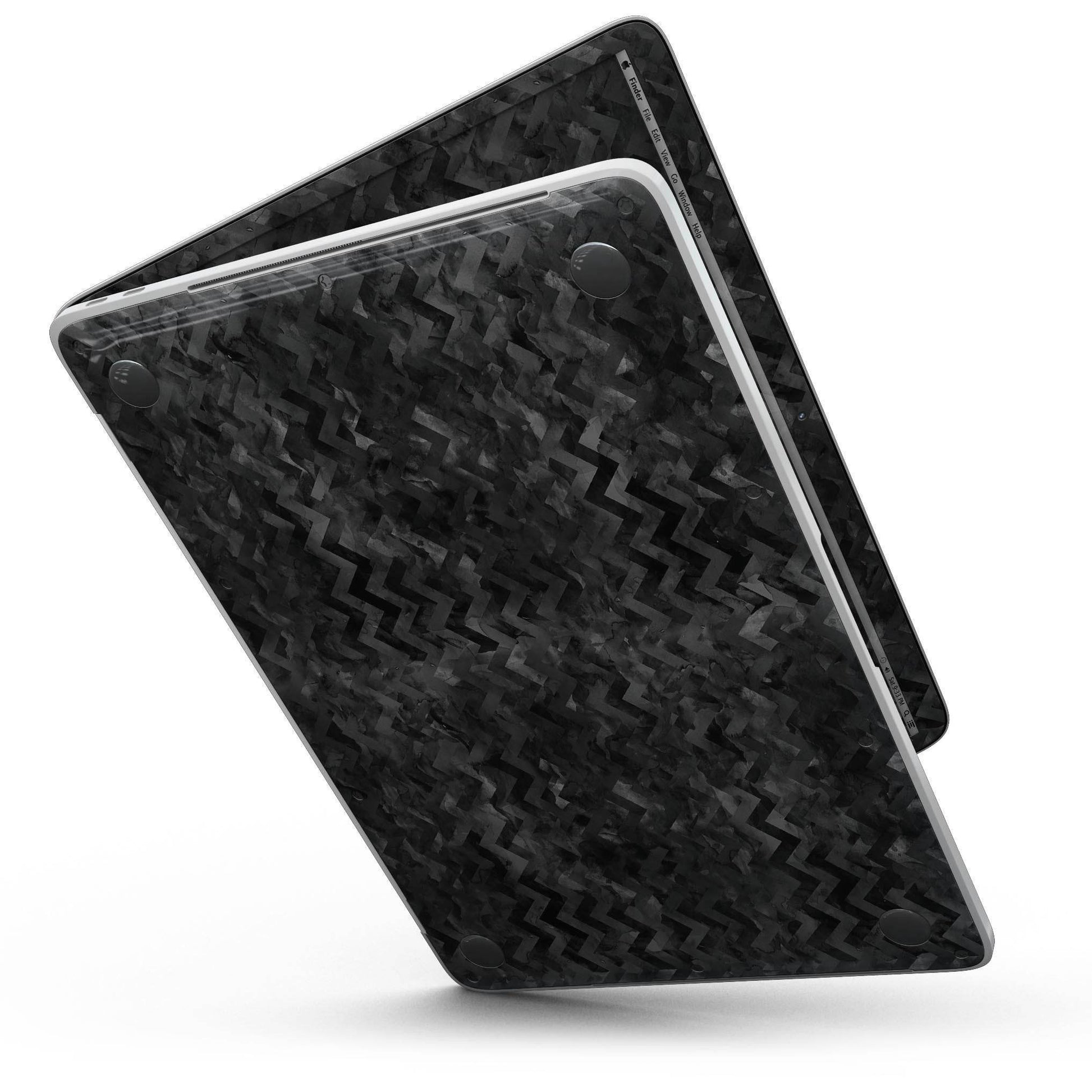 Black Basic Watercolor Chevron Pattern - MacBook Pro with Touch Bar - Big J's Showstoppin' Store