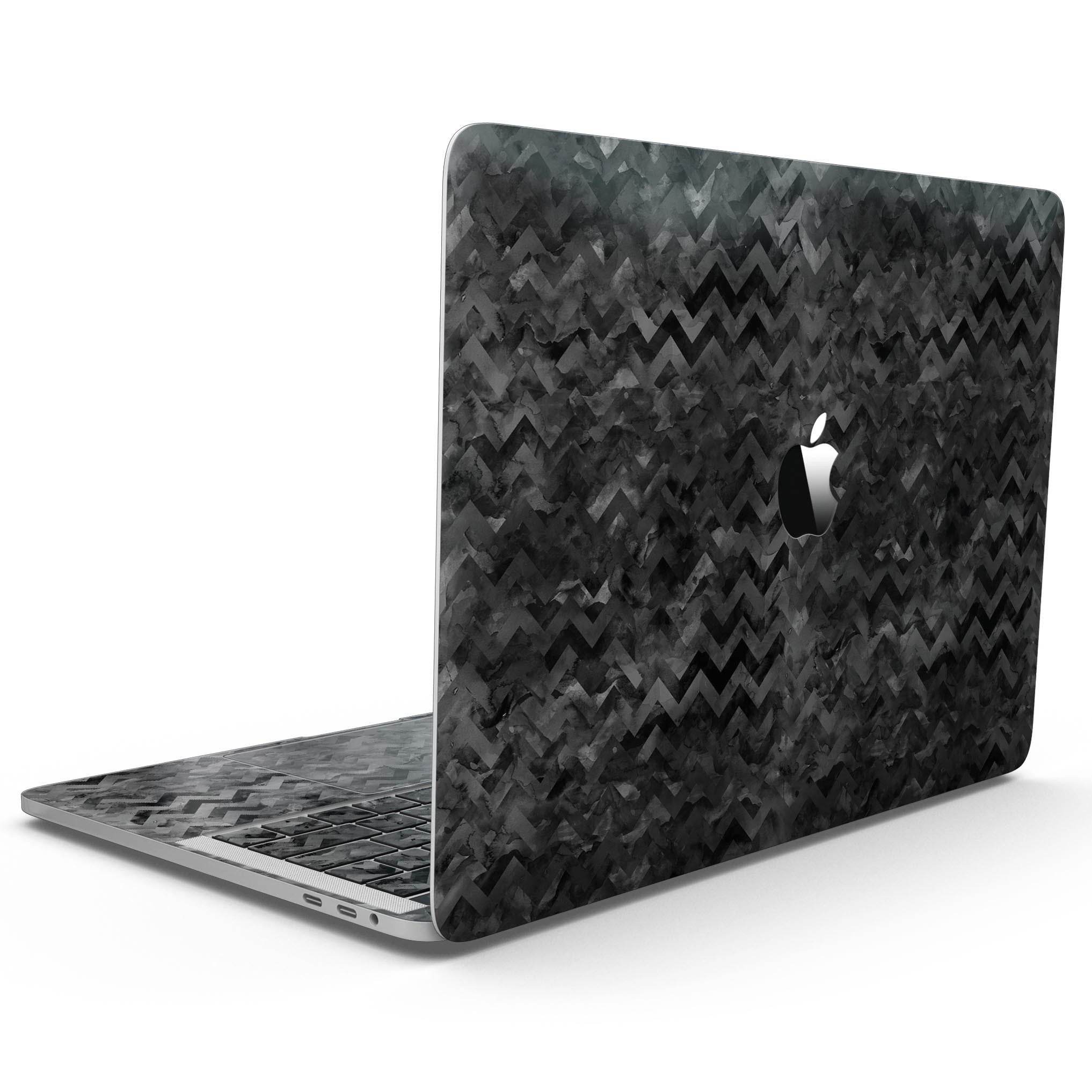 Black Basic Watercolor Chevron Pattern - MacBook Pro with Touch Bar - Big J's Showstoppin' Store