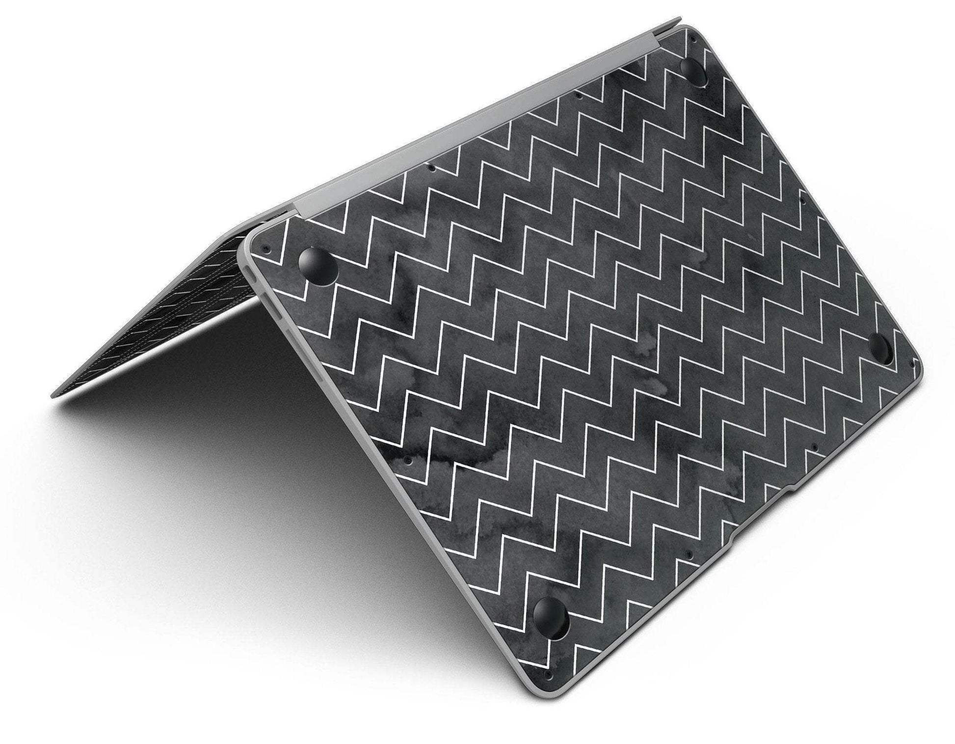 Black Watercolor with White Chevron - MacBook Air Skin Kit - Big J's Showstoppin' Store