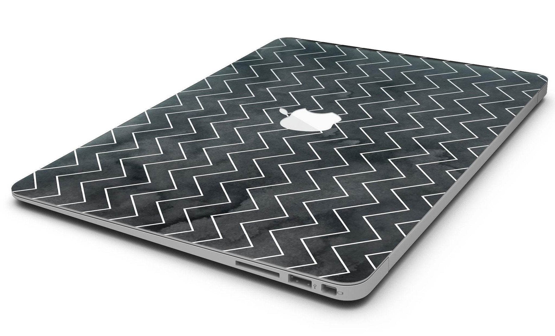 Black Watercolor with White Chevron - MacBook Air Skin Kit - Big J's Showstoppin' Store