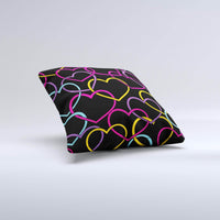 Colorful Vector Hearts Ink-Fuzed Decorative Throw Pillow - Big J's Showstoppin' Store