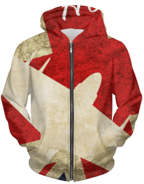 Hawker Typhoon Vintage WW2 UNISEX ZIP HOODIE - Big J's Showstoppin' Store