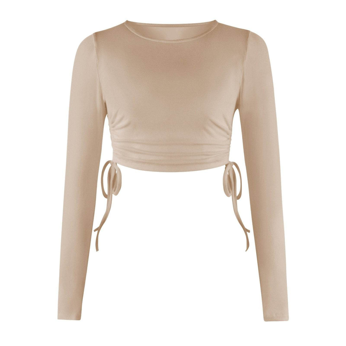 Women's Dry Crop Tops Long Sleeve Side Drawstring Ruched Shirts - Big J's Showstoppin' Store