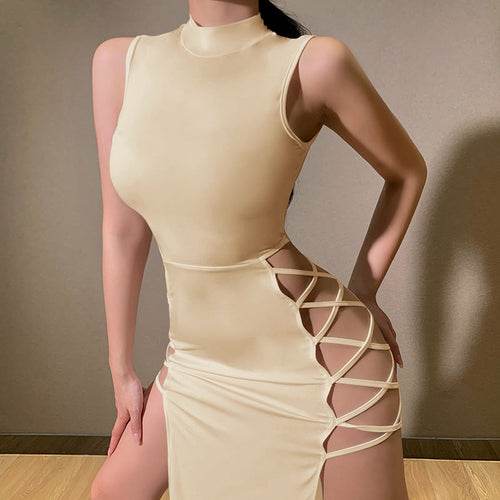 Black Sleeveless Bandage Sexy Dress for Women - Big J's Showstoppin' Store