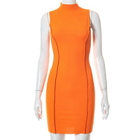 Ribbed Sleeveless Bodycon Summer Dresses For Women