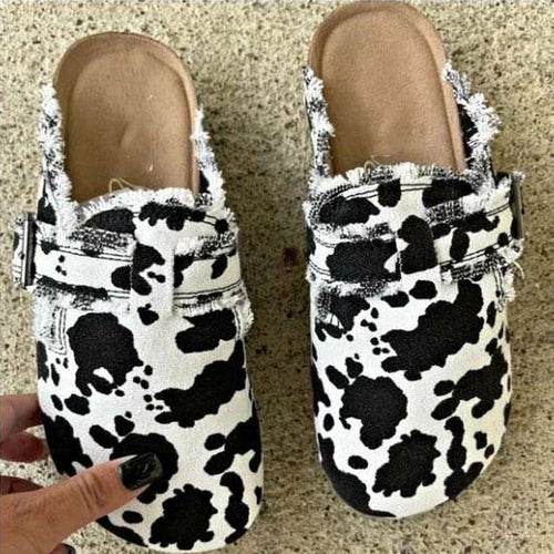 Flat Heel Round Toe Canvas Loafer Women's Vintage Clogs - Big J's Showstoppin' Store