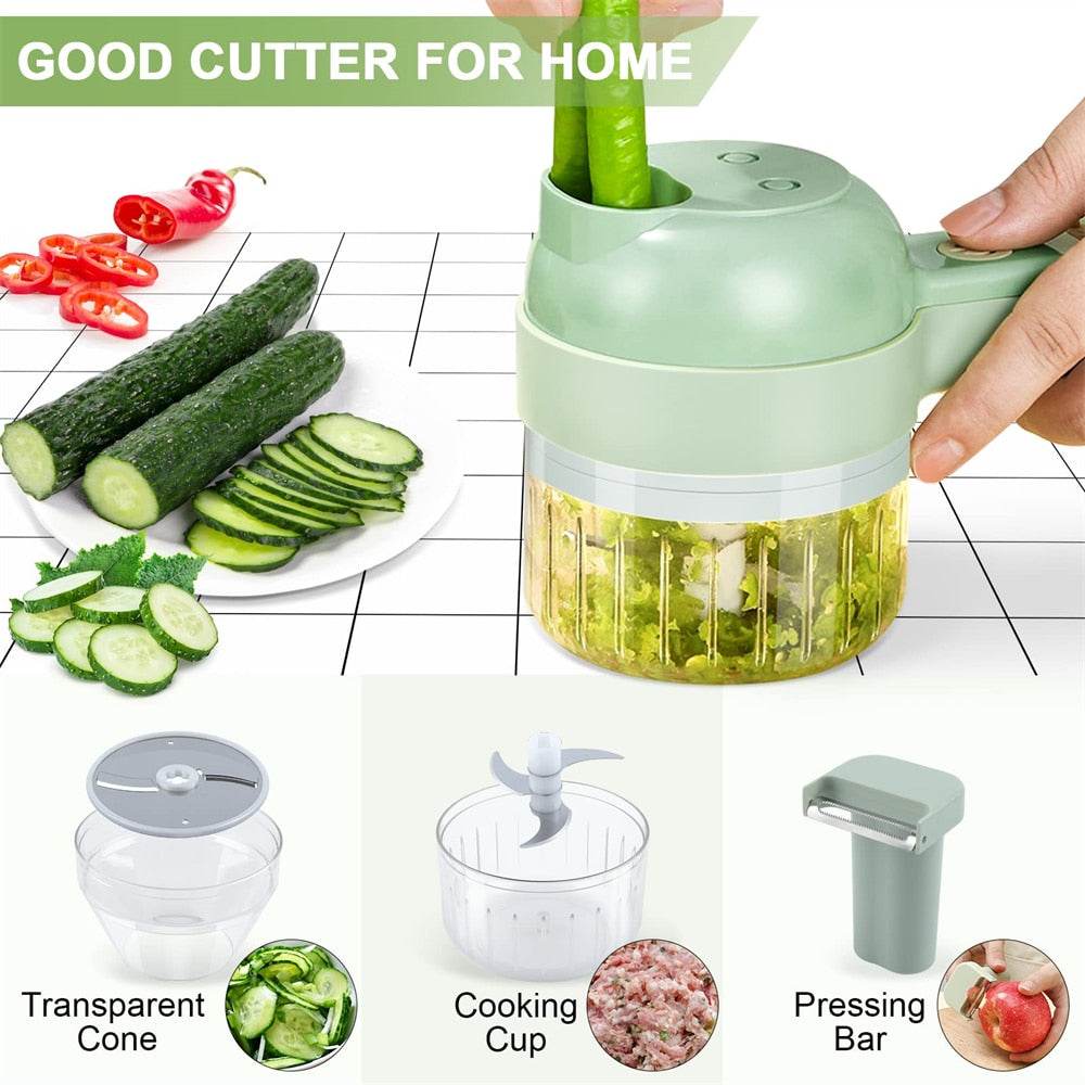 Portable Handheld 4 in 1 Electric Vegetable Slicer - Big J's Showstoppin' Store