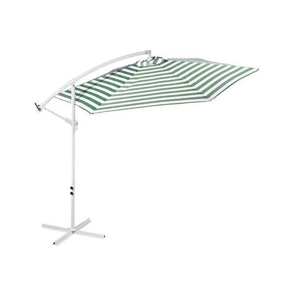 Striped Outdoor Umbrella For Garden Patio Green And White Stripe - Big J's Showstoppin' Store