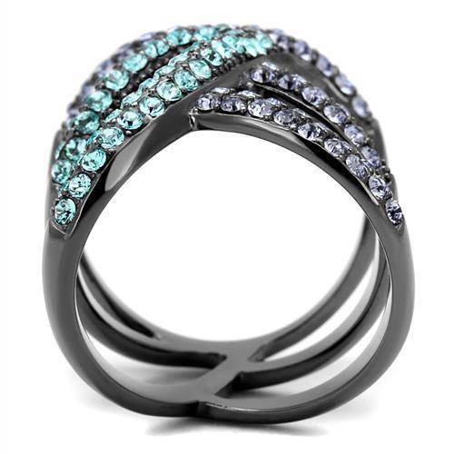 TK2766 - IP Light Black (IP Gun) Stainless Steel Ring with Top Grade - Big J's Showstoppin' Store