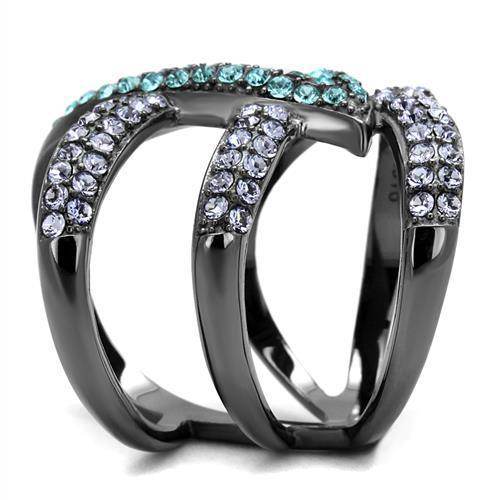 TK2766 - IP Light Black (IP Gun) Stainless Steel Ring with Top Grade - Big J's Showstoppin' Store