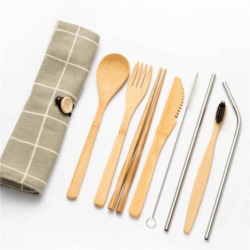 Bamboo Traveling Cutlery Set - Big J's Showstoppin' Store