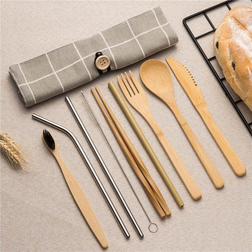 Bamboo Traveling Cutlery Set - Big J's Showstoppin' Store