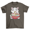 Cat animal eating ramen t-shirt - Big J's Showstoppin' Store