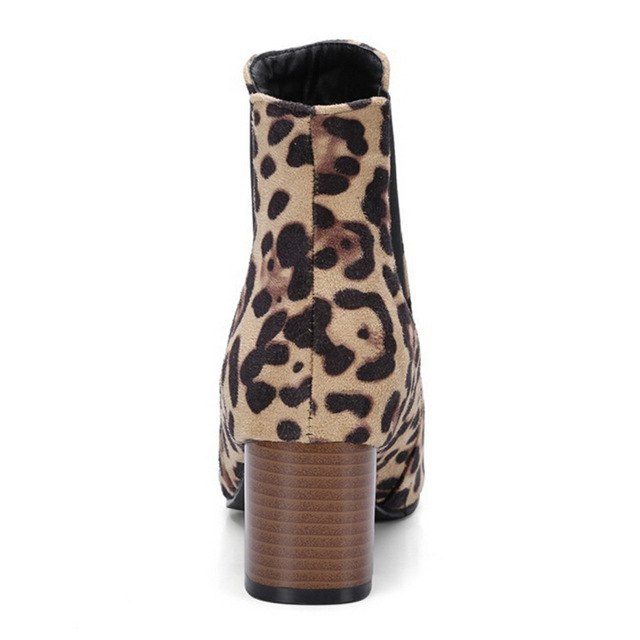 Women's Snow Boots Leopard-Printed Shoes Fashion