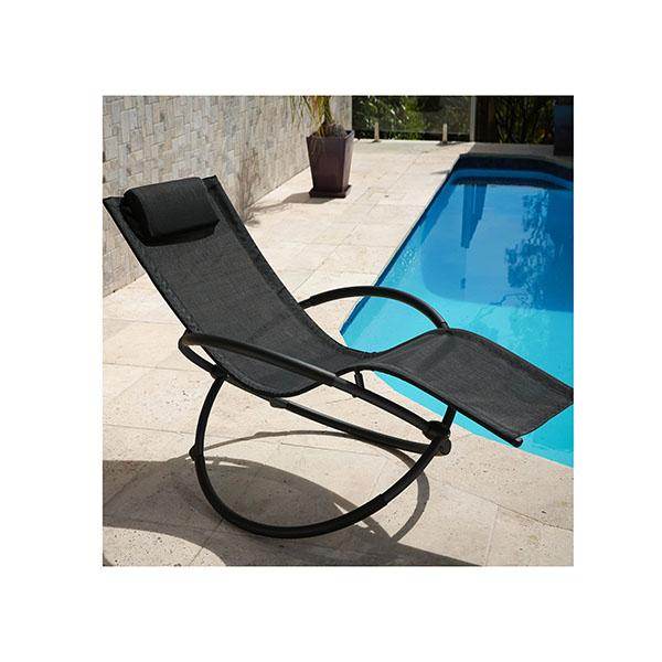 Zero Gravity Portable Foldable Rocking Chair Recliner Black - Big J's Showstoppin' Store