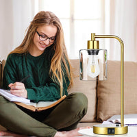 Industrial Touch Control Table Lamps Set of 2 - Gold Nightstand - Big J's Showstoppin' Store