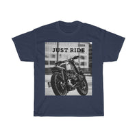 Motorcycle Just Ride Heavy Cotton T-Shirt - Big J's Showstoppin' Store