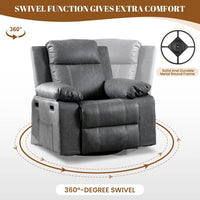 Recliner Chair, 360 Degree Swivel Rocking Chair with Massage and Heat, - Big J's Showstoppin' Store