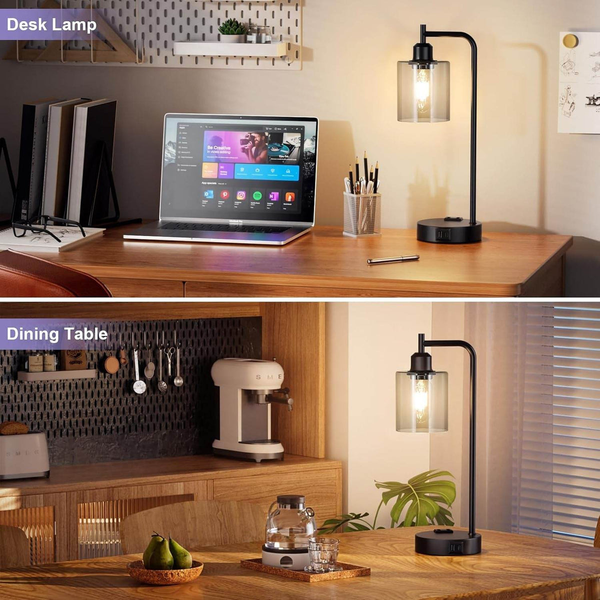 Industrial Touch Bedroom Lamps for Bedrooms Set of 2-3-Way Dimmable - Big J's Showstoppin' Store
