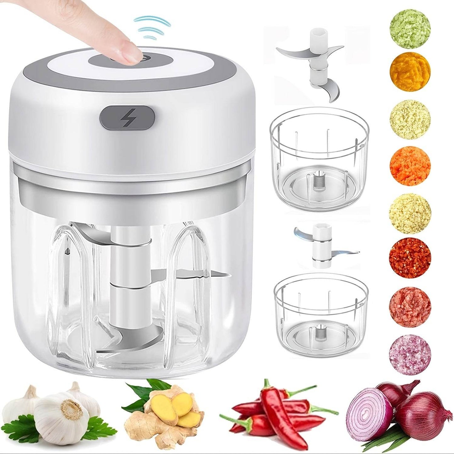 Compact Electric Garlic Crusher USB Meat Grinder 100250Ml - Big J's Showstoppin' Store