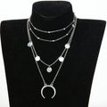 Crescent Horn Moon Layered Necklace - Big J's Showstoppin' Store