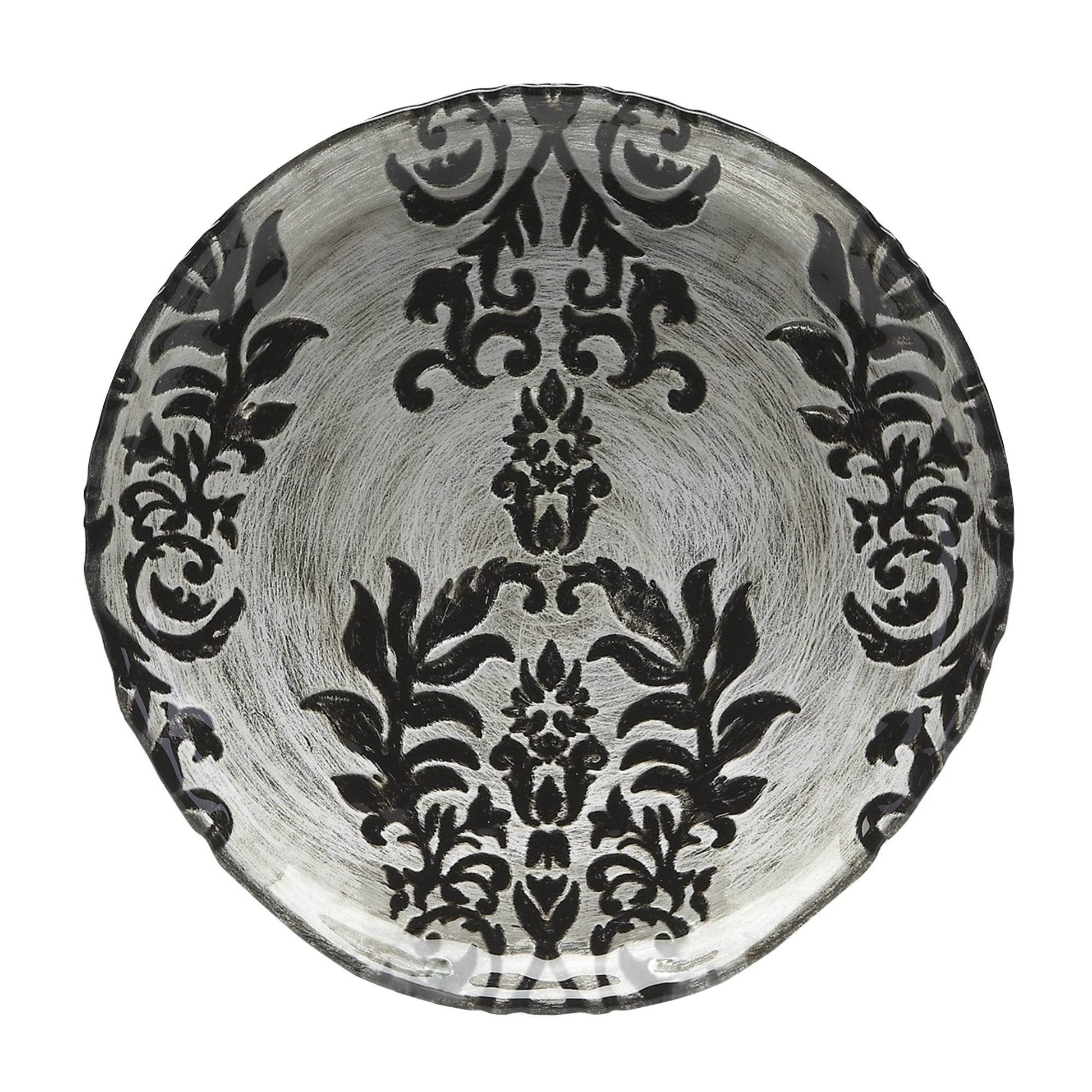 DAMASK Black Velvet Gilded Glass Canapé Plates - Big J's Showstoppin' Store