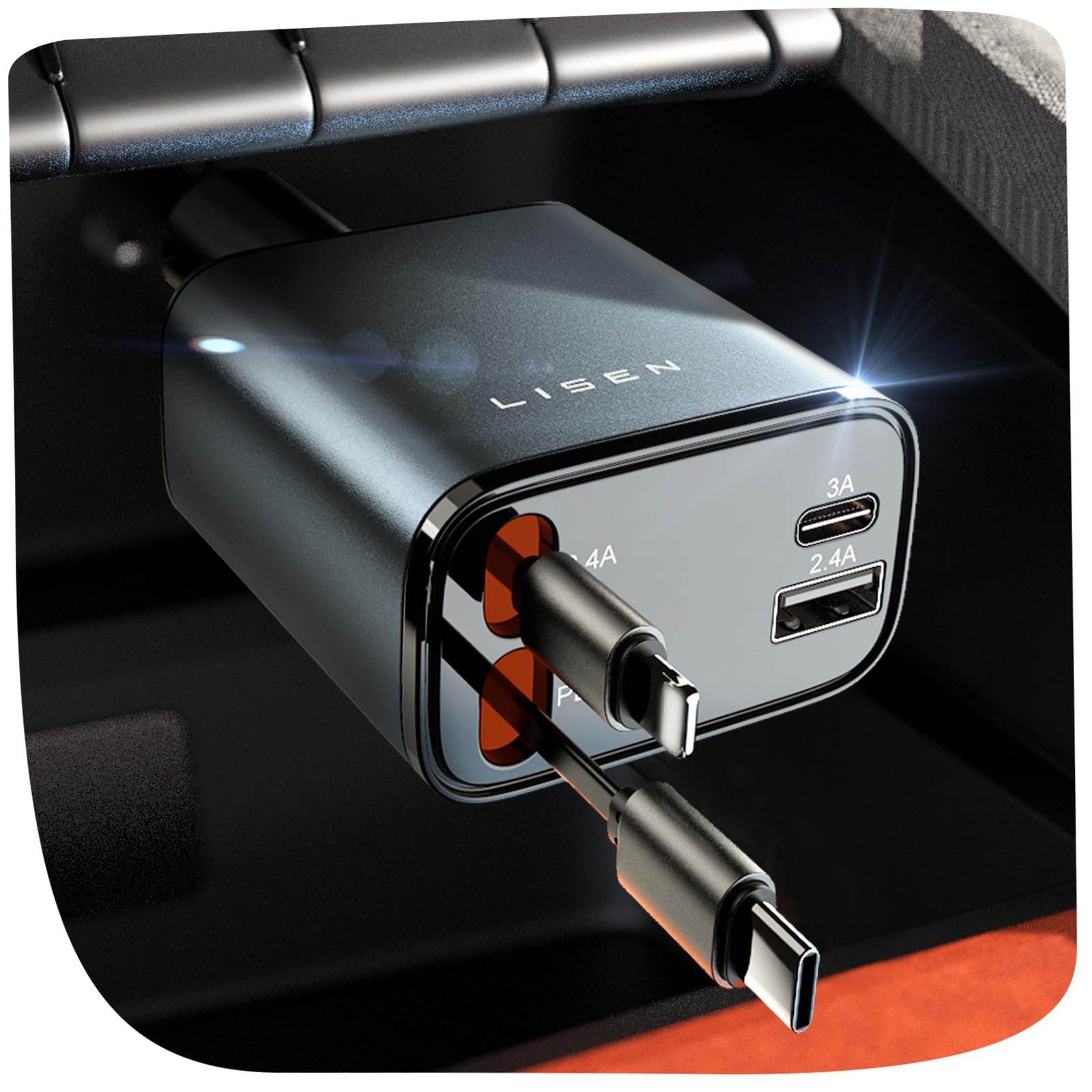 Retractable Car Charger [69W USB C Car Charger - Big J's Showstoppin' Store