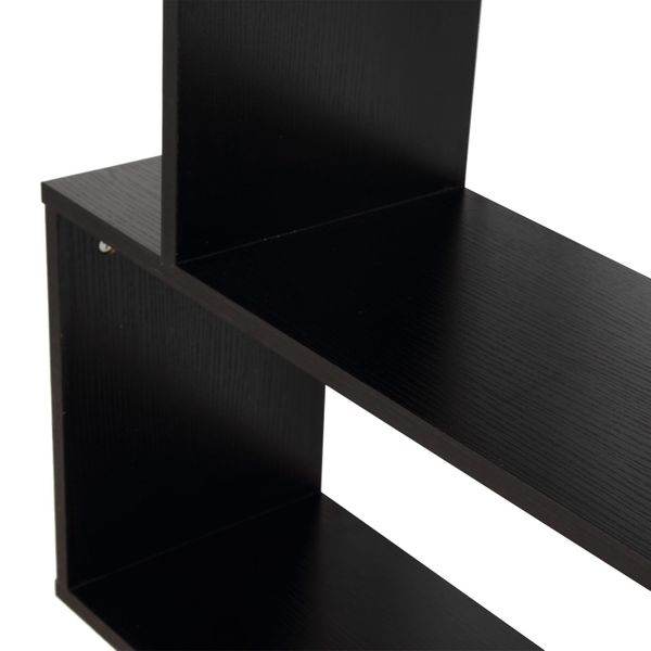 HOMCOM Wooden S Shape Bookcase 6 Shelves Storage Display Home Office - Big J's Showstoppin' Store