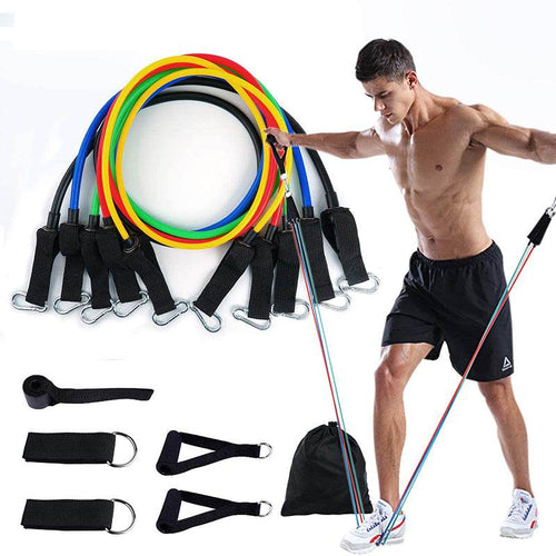 11Pcs Fitness Equipment Resistance Band Set - Big J's Showstoppin' Store