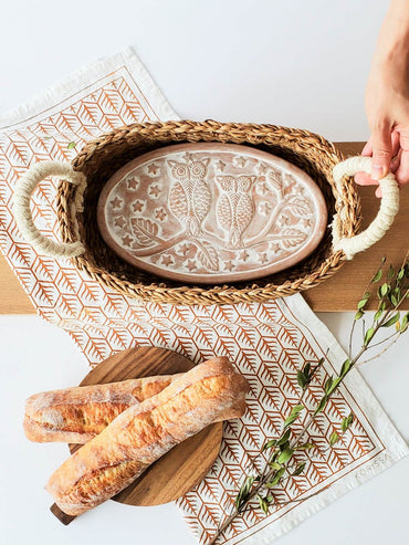 Bread Warmer & Basket Gift Set with Tea Towel - Owl Oval - Big J's Showstoppin' Store