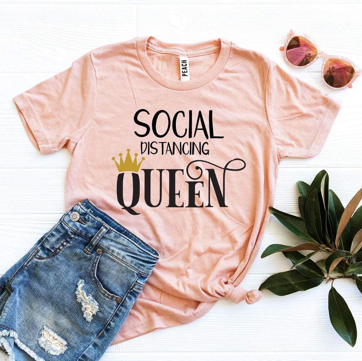 Social Distancing Queen T-shirt - Big J's Showstoppin' Store