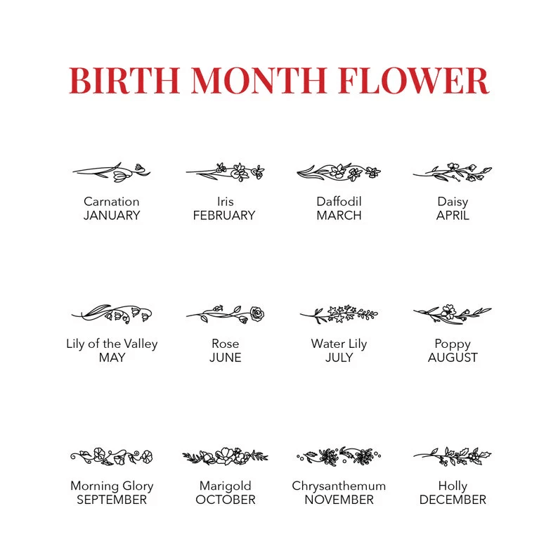 Birth Month Flowers Ring, Family Floral Ring, Gift for Mom,Mother Ring - Big J's Showstoppin' Store