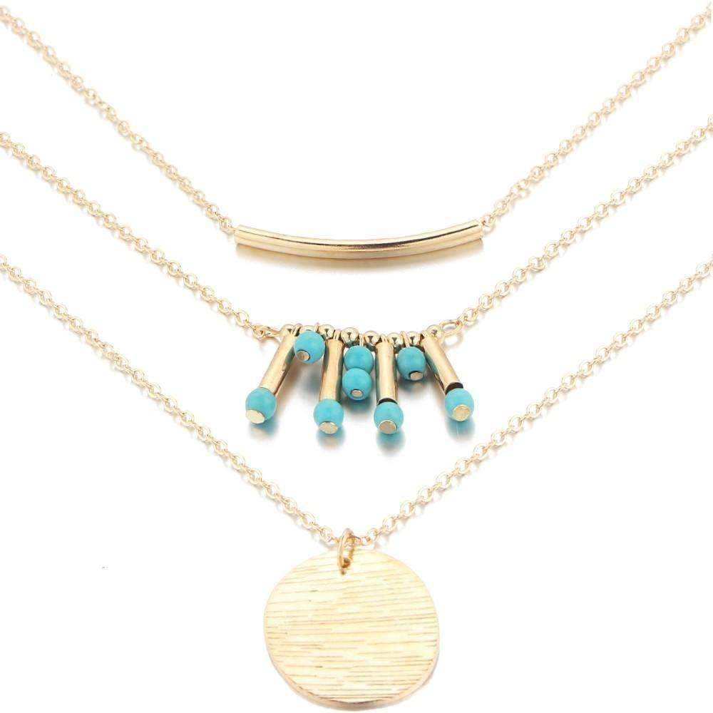 Turquoise Multilayer Necklace - Big J's Showstoppin' Store
