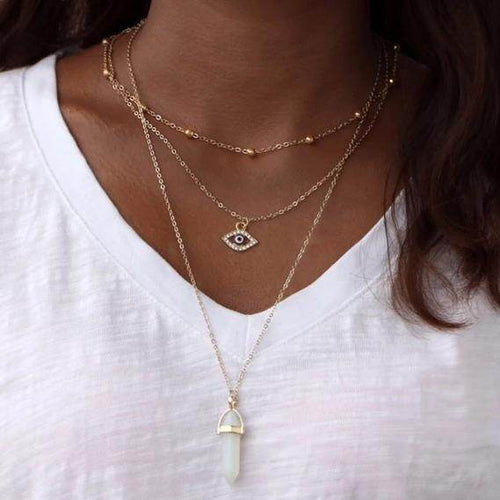 All Seeing Eye Multilayer Necklace - Big J's Showstoppin' Store