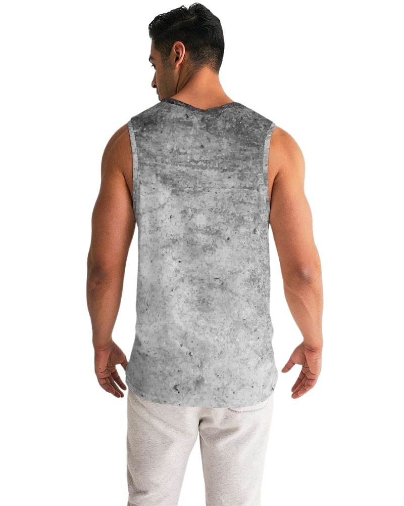 Mens Graphic Tank Top - Black and Gray Grunge Print - Big J's Showstoppin' Store