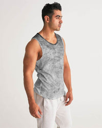 Mens Graphic Tank Top - Black and Gray Grunge Print - Big J's Showstoppin' Store