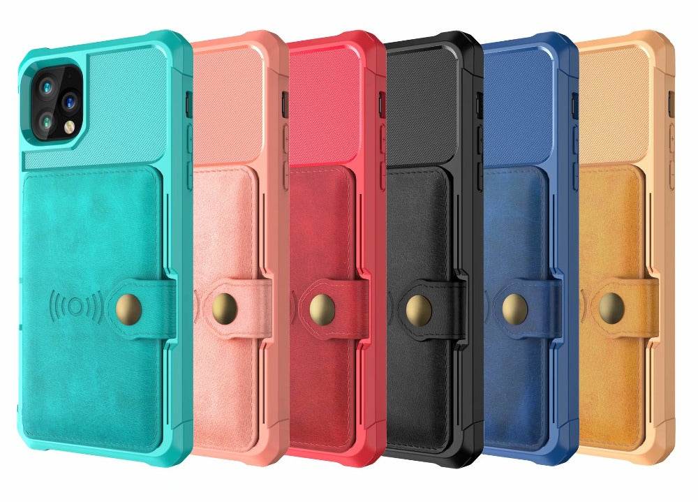 360 Protection Magnetic Leather Wallet Armor Case for iPhone - Big J's Showstoppin' Store