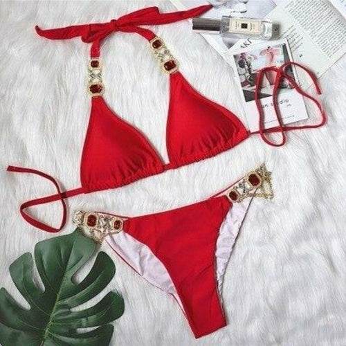 Bikini Jewelled Rhinestones Luxury Diamond Bikini Women Swimwear - Big J's Showstoppin' Store