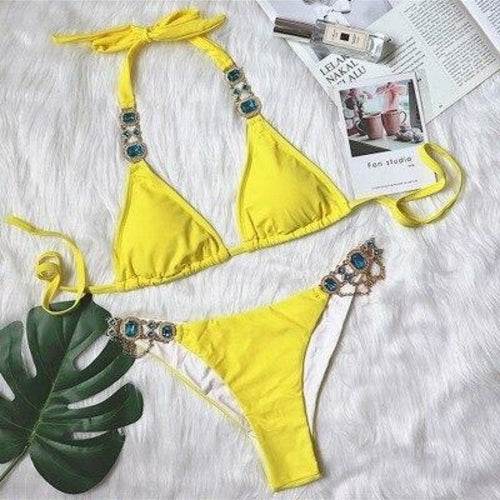 Bikini Jewelled Rhinestones Luxury Diamond Bikini Women Swimwear - Big J's Showstoppin' Store