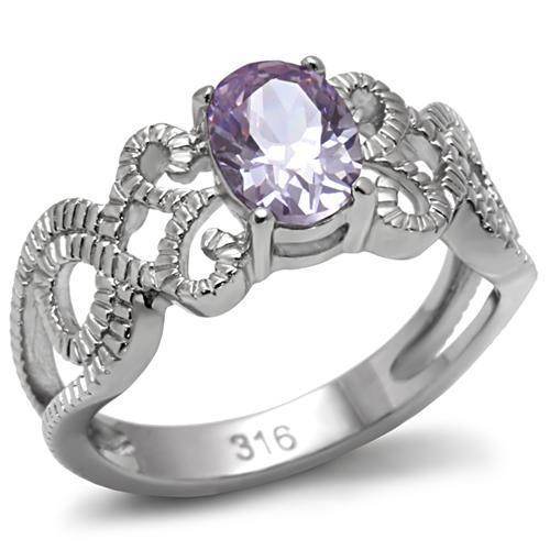 TK079 - High polished (no plating) Stainless Steel Ring with AAA Grade - Big J's Showstoppin' Store