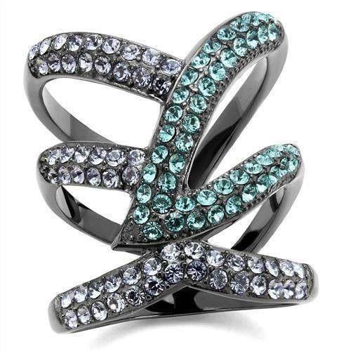 TK2766 - IP Light Black (IP Gun) Stainless Steel Ring with Top Grade - Big J's Showstoppin' Store