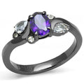 TK3169 - IP Light Black (IP Gun) Stainless Steel Ring with AAA Grade - Big J's Showstoppin' Store